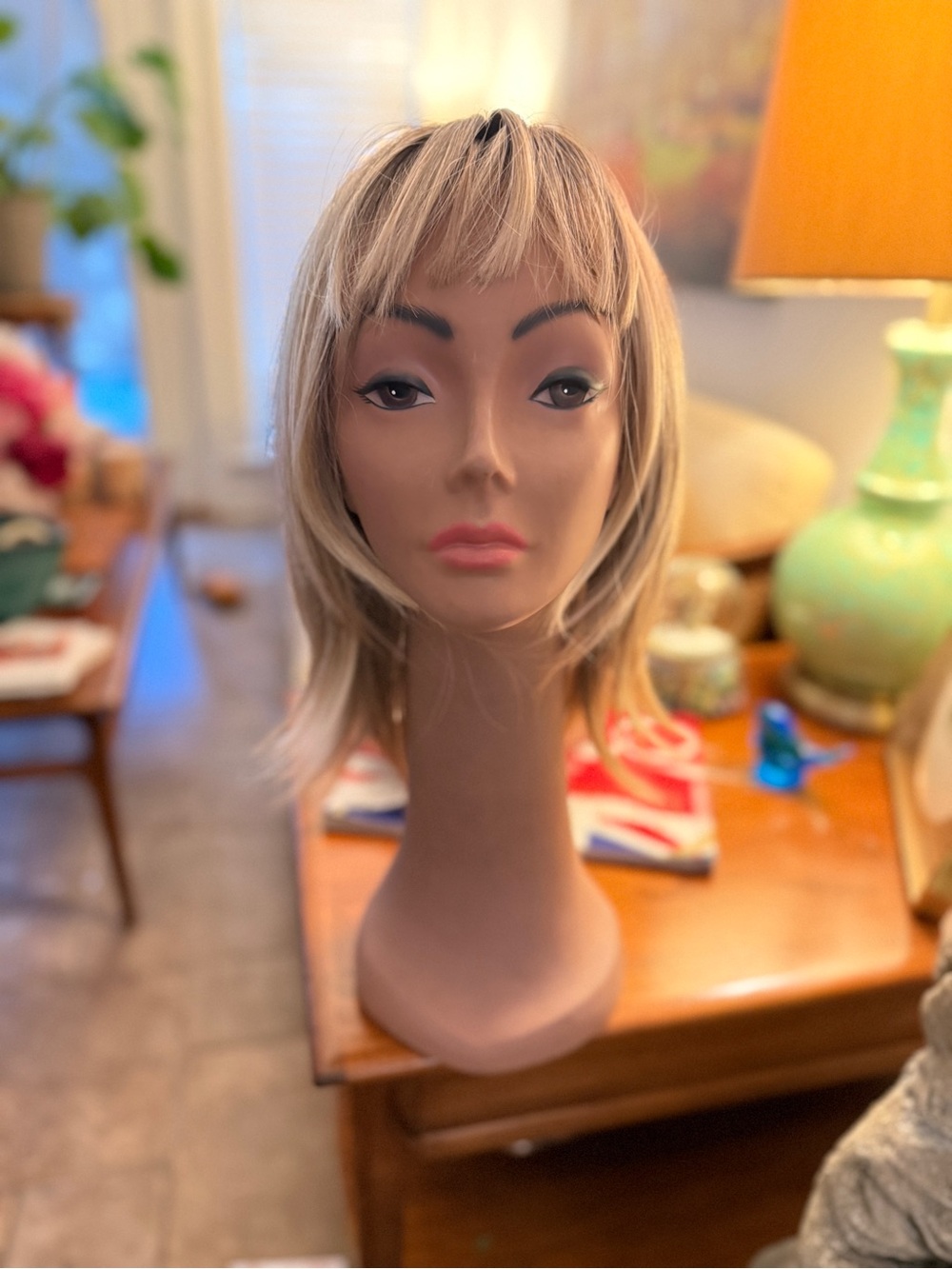 Blonde Layered Synthetic Wig with Fringe - Fashion Hair